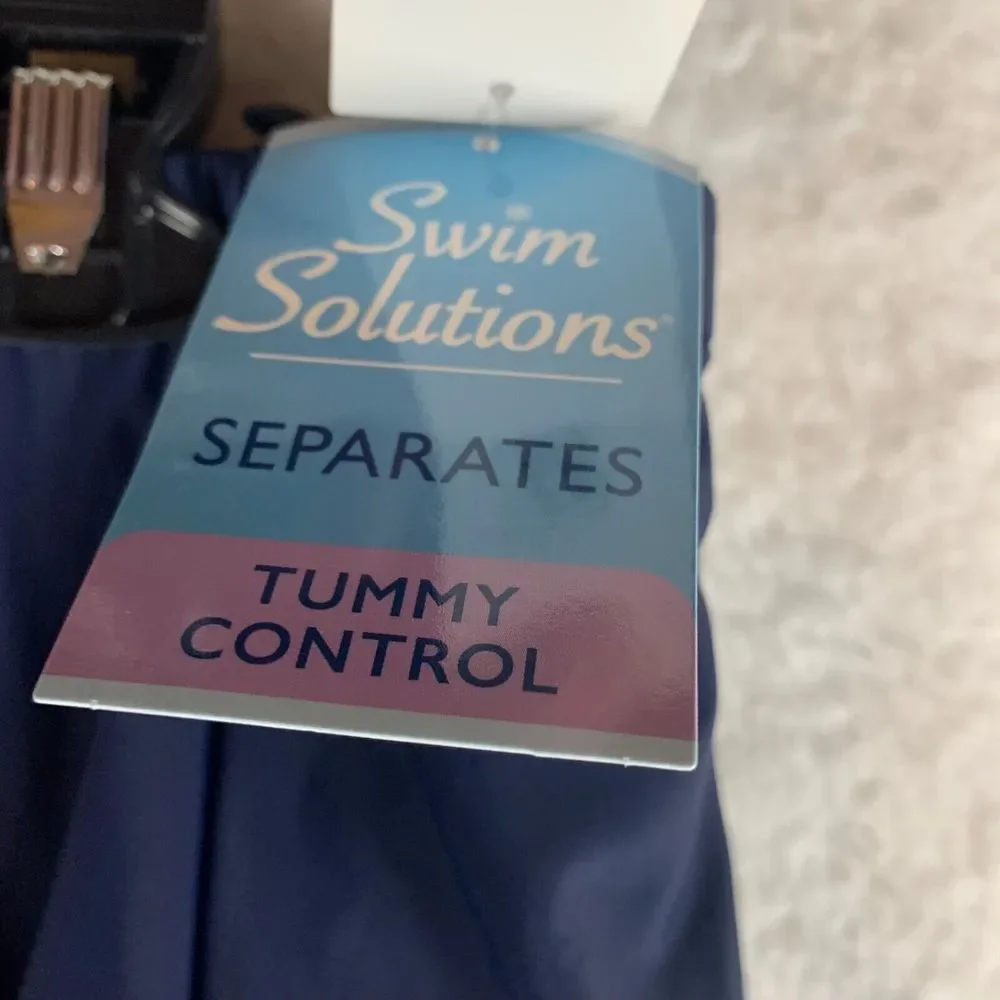 Swim Solutions Women's Navy Blue Stretch Skirted Swim Bottoms Size 18W NWT 9999‎ - Picture 3 of 8
